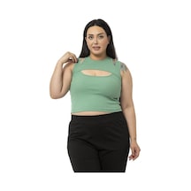 Disentis Büyük Beden Göğüs Dekolteli Fitilli Kaşkorse Yeşil Body-yeşil Yeşil