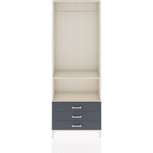 Arges Dolap 2 Raflı 3 Çekmeceli Tek Askılı 88x30x243 Aytaşı-antrasit Aytası
