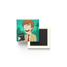 Light Yagami - 9x9 Cm Baskılı Kare Buzdolap Magneti