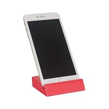 2k Cep Telefonu Stand, Deri Kaplı, Kırmızı