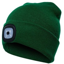 Xcj Işıklı Şapka Erkek/kadın Şapka Kış Sıcak Far Kap 3 Parlaklık Seviyesi İle Kamp Balıkçılık Için 4 Parlak Led Yeşil
