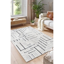 Villadia Home Textile Kaymaz Taban Modern Desen Halı Yolluk Leke Tutmaz Kolay Temizlenir Koridor Salon Yatak Mutfak Odası Vd4023lacivert Lacivert
