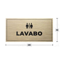 Lavabo Yazılı - Metal - Gold Renk - Kapı İsimliği - 20x10 Cm