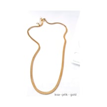 Kısa İtalyan Çelik Kolye-45 Cm - Altın Çok Renkli