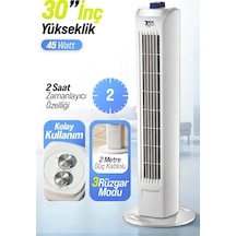 7go 7gtf1 30 İnç Kule Tipi Vantilatör / 45w Güçlü Motor, 3 Kademeli Hız, Salınımlı, Zamanlayıcılı Tower Fan