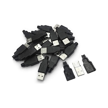 20 Adet 4pin 2.0 Usb Erkek Soket Plastik Kapaklı Usb Fiş Konektör