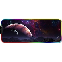 Ebitda 350x900x4mm Kauçuk Rgb Işıklı Yıldızlı Mouse Pad F-01 Kumaş Altı, Kaymaz, Termal Transfer, Yarı Parlak-yapışkan Doku Geniş Yıldızlı Gökyüzü