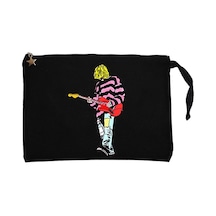 Nirvana Kurt Cobain Siluet Siyah Clutch Cüzdan / El Çantası Siyah