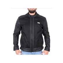 Venom Motosiklet Montu Deri Siyah Blade Fileli Motorcu Ceketi