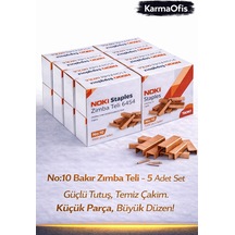 No:10 Bakır Zımba Teli 5 Adet Set Dayanıklı, Pürüzsüz Çakım Ofis Zımba Teli