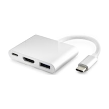 Büro Ev Ofis Cihazları İçin Gri 3port Usb3 Typec 4k Hdmi Hub