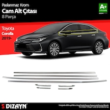 S-Dizayn  Toyota Corolla Uyumlu Krom Cam Çıtası 8 Prç. 2019 ve Üzeri