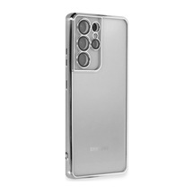 Samsung Galaxy S21 Ultra Kılıf Razer Lensli Silikon - Gümüş 0.2M-Çok Renkli