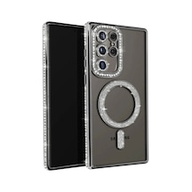 Samsung Galaxy S25 Ultra Kılıf Joke Simli Magneticsafe Kılıf - Siyah