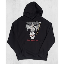 Unisex Yezuş Kapüşonlu Sweatshirt Siyah