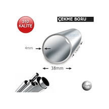 Paslanmaz Çelik Çekme Boru 310 Kalite 38Mm X 4Mm Boy: 3 Metre