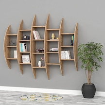 Bombe Raflı Kitaplık Mdf Siyah