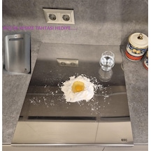 Kesme Tahtası 50cm X 58cm Paslanmaz Çelik Metalik Gri