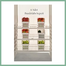 Bşkvirgo 6 Lı Buzdolabı Organizeri Düzenleyici Çok Amaçlı Dolap Düzenleyici Beyaz 12x30x14 Cm-dny0008-6 Bsk2026