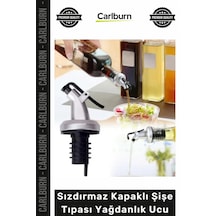 Carlburn Premium Damlatmaz Ayarlı Döküm Mutfak Yağ Sirke Aksesuar Sızdırmaz Kapaklı Şişe Tıpa Yağdanlık Ucu