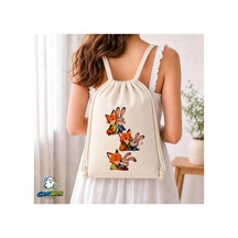 Ghostbastır Design Zootopia Büzgülü Keten Çanta C372 Bej