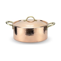 El Dövmesi Derin Bakır Tencere 21 CM