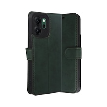 Oppo Reno 14f Uyumlu Trend S Plus Kapaklı Kılıf - Yeşil