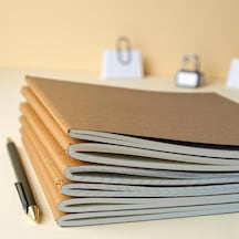 4 Adet Kareli Terzi Dikişli Not Defteri, A5 Boyut, 40 Yaprak Planlama, Ofis İçin İdeal Kraft K Çok Renkli
