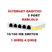 5 Port İnternet Switch Çoğaltma Çoğaltıcı Modem Pc Arası Çoklayıc