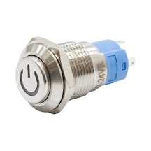 12A-G1Z-C 12Mm Çıkık Anahtarlı Işıklı Power Metal Buton - Sarı