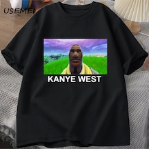Flood Of Style Kanye West Meme T-shirt Erkek Kadın Grafis Pria Wanita Hip Hop Gaya Mizah T Shirt Modu Vintag Siyah