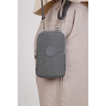 Baginn Klinkır Kumaş Mini Çapraz Askılı Kadın Cep Telefonu Çantası Mini Cüzdan Çanta 20 10 Cm Su İtici Gri