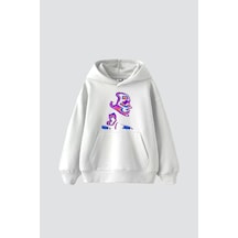 İllusion Woman Baskılı Oversize Unisex Beyaz Beyaz