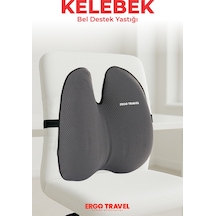 Viscofoam Ultralüks Ortopedik Bel Yastığı Ergonomik Bel Destek Minderi Ofis & Araç Uyumlu - Gri
