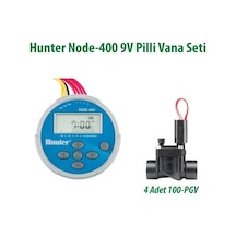 Hunter Node-400 1 İstasyonlu Pilli Kontrol Ünitesi 9v. Ve 4 Adet 100pgv Vana Seti