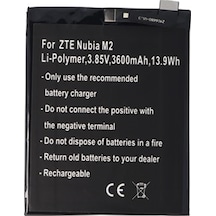 Pil Zte Nubia M2 li-Polimer 3.85V 3600 Mah 13.9Wh Yerleşik