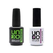 Uno Gelpolish Uno Top Coat Super Shine - Uno Rubber Base Coat 15m