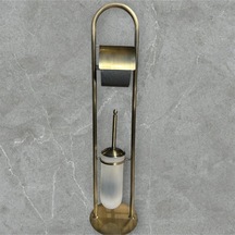 İsaoğlu Yapı Antik Gold Ayaklı Tuvalet Kağıtlığı Ve Klozet Fırçası Vintage Tasarım Pirinç Malzeme Antik Fırça Gold