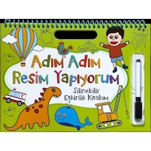 Adım Adım Resim Yapıyorum - Yeşil Kapak - Silinebilir Etkinlik Kitabım- Net Çocuk Yayınları