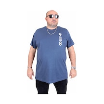 Moc Grande Mocgrande Erkek Büyük Beden Sıfır Yaka Tişört Stand Up 25158 Indıgo İndigo