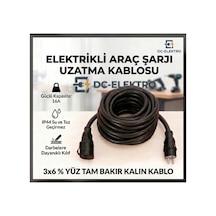 Evde Araç Şarjı İçin 3x6 Mm 8 Metre Hes Kablolu Tam Bakır Kauçuk Erkek-dişi Fişli Dış Ortama Dayanıklı Uzatma Seyyar - 888460243