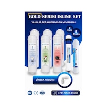 WaterMelon 12 Inç Kapalı Kasa Su Arıtma Cihazı Filtresi 5 Aşamalı Membranlı Yıllık Set Vontron Membran