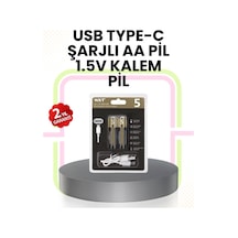 Tekrar Şarj Edilebilir Aa Usb Type-c Pil 1000+ Döngü 1.5v Sabit Voltaj Mh-hs8312-3326