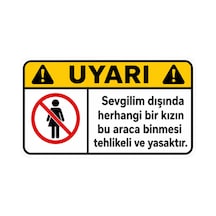 Araba Sticker Oto Aksesuar Espirili Uyarı Etiketi 10x5 Cm