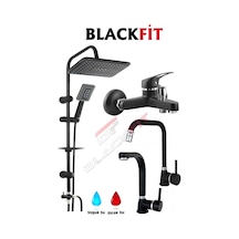 Siyah Tepe Duş Seti Tasarruflu Duş Robotu Banyo Bataryası Mutfak Bataryası Lavabo Bataryası Siyah