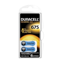 Duracell 675 İşitme Cihaz Kulak Pili 6 Parça 1 Kutu