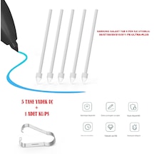S Pen Tablet Uyumlu Kalem Ucu S6/s6+/s7fe/s7+/s8/s8fe/s9/s9ultra/s10/s10ultra/s11 5 Tane Beyaz