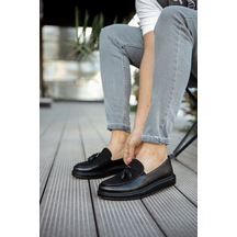Ch002 Cst Loafer Pelle Erkek Ayakkabı Sıyah Siyah