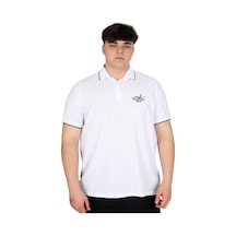 Mode Xl Büyük Beden Erkek Polo Yaka Tişört Waffle Md U24299 Beyaz Beyaz