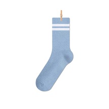 Buz Mavisi Çemberli Dört Mevsim Unisex Tek Çift Uzun Tenis Çorap Seti